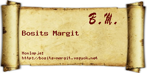 Bosits Margit névjegykártya